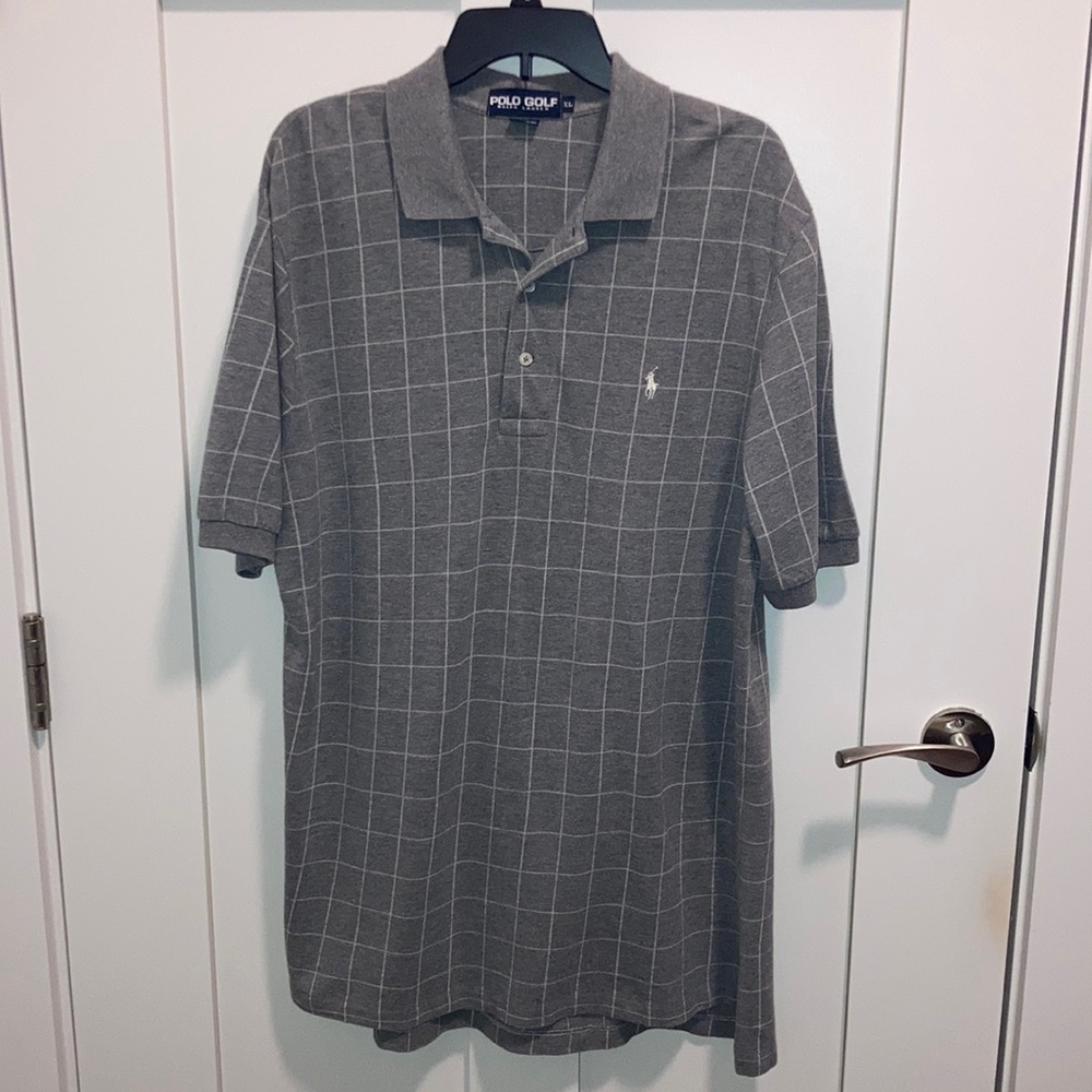 Men’s gray and white Polo Golf shirt Ralph Lauren.